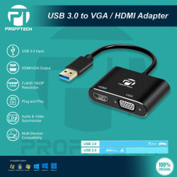 Profftech Converter USB 3.0 Input to HDMI HDTV VGA Output Adapter Profftech Converter USB 3.0 Input to HDMI HDTV VGA Output Adapter