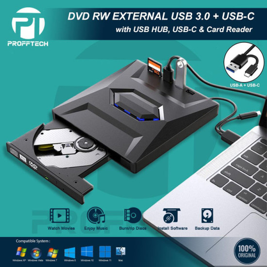 Profftech DVDRW External DVD-RW Eksternal Multiport