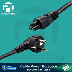 Profftech Kabel Power Laptop 1.8 Meter Adaptor Notebook 3 Lubang 1.8M 1.25mm