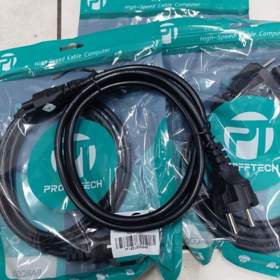 Profftech Kabel Power Laptop 1.8 Meter Adaptor Notebook 3 Lubang 1.8M 1.25mm
