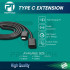 Profftech Kabel Type C Extension 1 Meter USB-C Male to Female