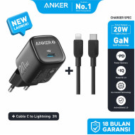 Anker Zolo Adaptor Kepala Charger 20W Bundle Kabel USB-C to Lightning B2699 Anker Zolo Adaptor Kepala Charger 20W Bundle Kabel USB-C to Lightning B2699