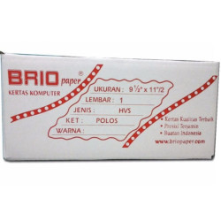 Brio Kertas Countinous Form 1 Ply 1 Lembar HVS Bagi 2