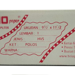 Brio Kertas Countinous Form 1 Ply 1 Lembar HVS Bagi 2 Brio Kertas Countinous Form 1 Ply 1 Lembar HVS Bagi 2