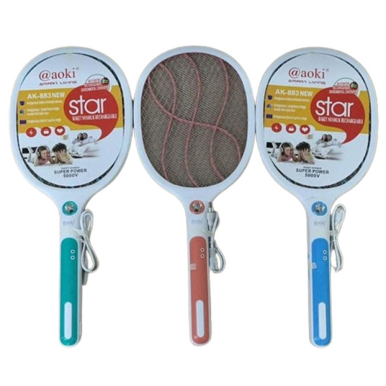 Aoki Raket Nyamuk Recharge Kabel Electric Swatter Mosquito AK-883 NEW Aoki Raket Nyamuk Recharge Kabel Electric Swatter Mosquito AK-883 NEW