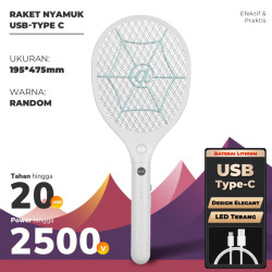 Aoki Raket Nyamuk USB Charge Electric Mosquito Swatter Elektrik AK-879