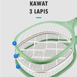 Aoki Raket Nyamuk USB Charge Electric Mosquito Swatter Elektrik AK-879
