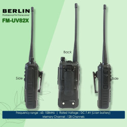 Berlin FM-UV82X Handie Talkie HT Dual Band Frequency Display Standby Berlin FM-UV82X Handie Talkie HT Dual Band Frequency Display Standby