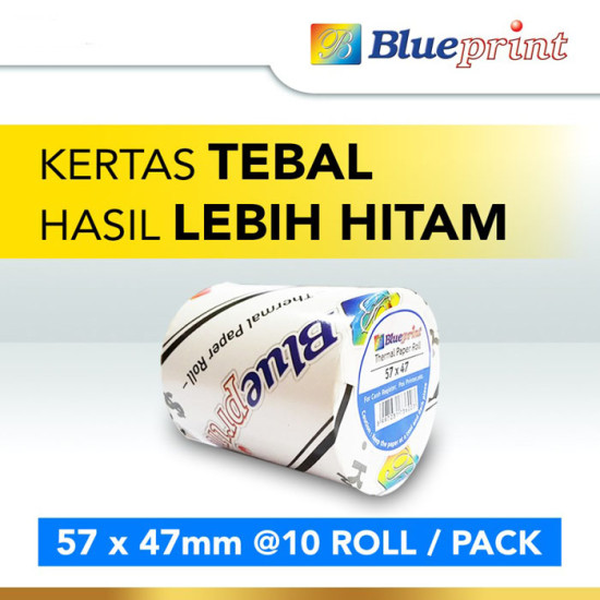 Blueprint Thermal Paper Roll 57x47mm Kertas Termal Struk Kasir POS EDC