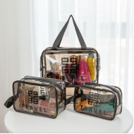 Tas Kosmetik Perlengkapan Mandi Transparan Bahan PVC Travel Pouch