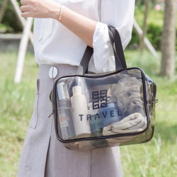 Tas Kosmetik Perlengkapan Mandi Transparan Bahan PVC Travel Pouch