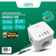 GES GM3CU-NR Stop Kontak 3 Lubang 4 USB 3680W Anti Petir Surge Protector