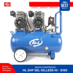 HL Kompresor Angin 2HP 50 Liter Oiless Compressor 50L HI-S250
