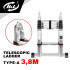 HL Tangga Teleskopik Tipe A 3.8 Meter Telescopic Ladder Lipat Double