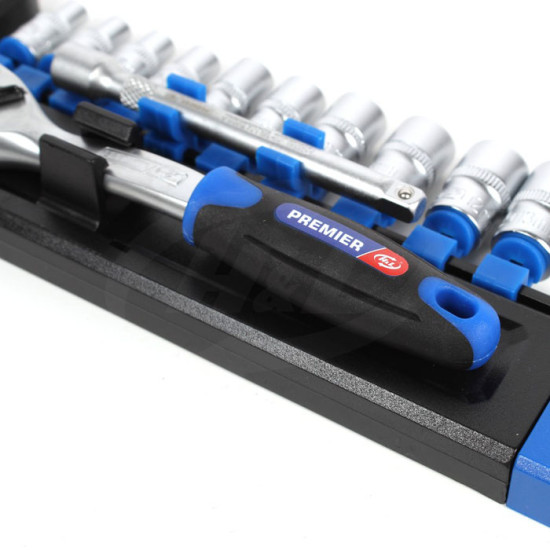 HL Premier HL72T12C  Ratchet Handle Set Socket Wrench Kunci Sok Shock 1/4 Inch 12 Pcs