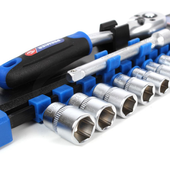 HL Premier HL72T12C  Ratchet Handle Set Socket Wrench Kunci Sok Shock 1/4 Inch 12 Pcs