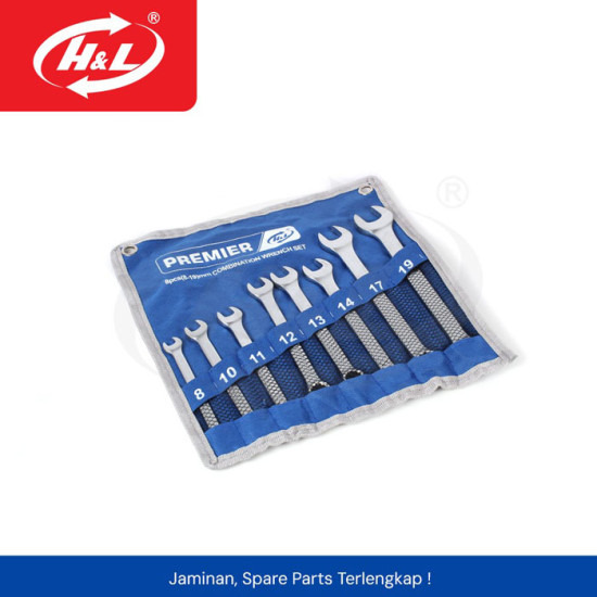 HL Premier Combination Wrench Set Kunci Ring Pas Kombinasi 8 Pcs 8-19mm Chrome Vanadium