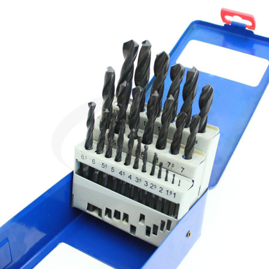 HL Mata Bor Besi HSS Set 1-13mm Mata Bor isi 25 Pcs