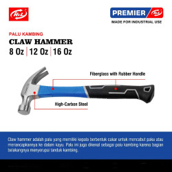 HL Premier Palu Kambing 8oz 12oz 16oz Claw Hammer Palu Kambing 8 12 16 Oz