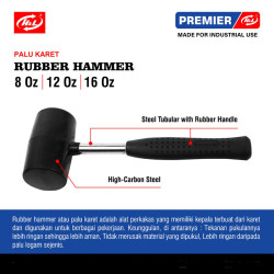 HL Premier Palu Karet 8oz 12oz 16oz Rubber Hammer Palu Karet Rubber Hammer Rubber Grip 8 12 16 Oz