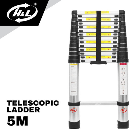 HL Tangga Teleskopik 5.0 Meter Lipat Single Telescopic Ladder 5.0M