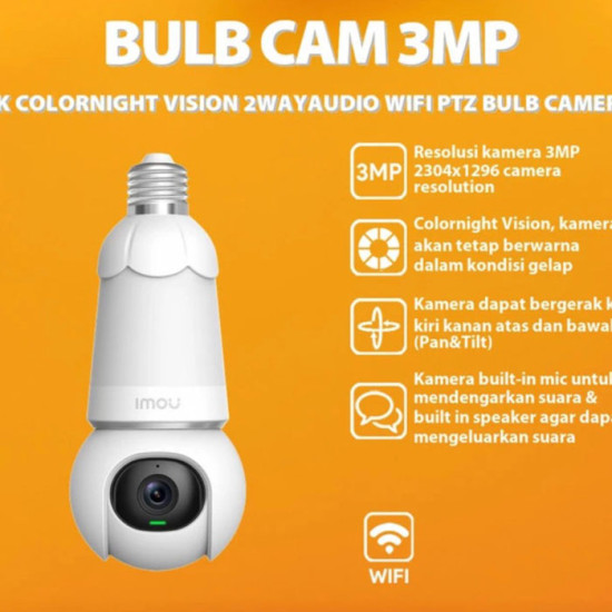 Imou Bulb Cam 3MP Smart Wireless Security Camera Bohlam Lampu E27 Imou Bulb Cam 3MP Smart Wireless Security Camera Bohlam Lampu E27