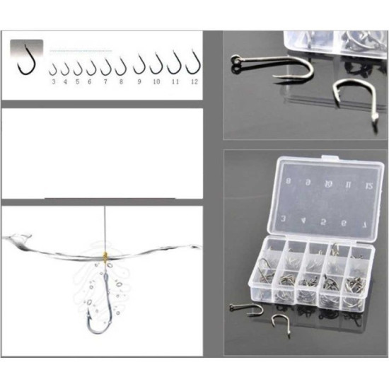Kail Pancing Aneka Ukuran Set isi 100pcs Baja Karbon