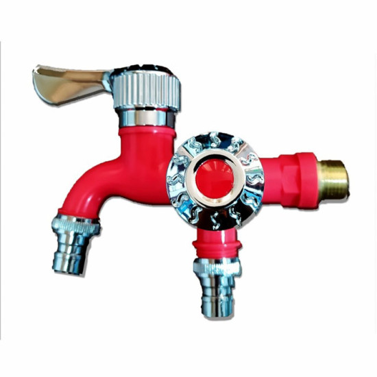 Kran Keran Air Cabang Dua 1/2 Inch 0.5 Inch Double Kamar Mandi