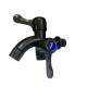 Keran Cabang Dua Warna Hitam Plastik 1/2 Inch Kran Double