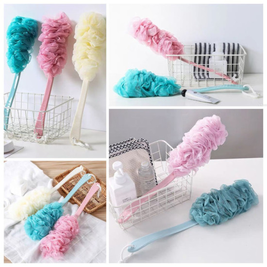 Spons Spon Jaring Gosok Punggung Gagang Panjang Mandi