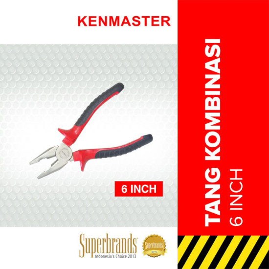 Kenmaster Tang Lancip Kombinasi 6 Inch Gagang Merah Hitam 6In