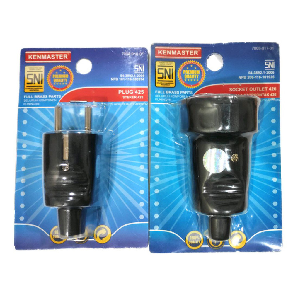 Socket Plug Listrik Kenmaster Paket Sambungan Listrik - Steker Plug 425 Socket Outlet 426