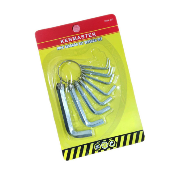 Kenmaster Hexagon Key Wrench Set Chrome - Kunci L Set 10 Pcs