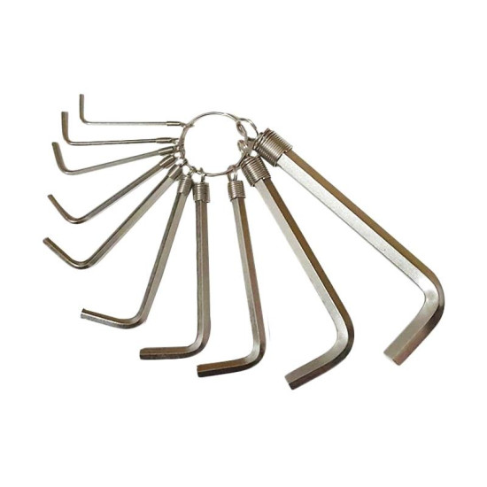 Kenmaster Hexagon Key Wrench Set Chrome - Kunci L Set 10 Pcs