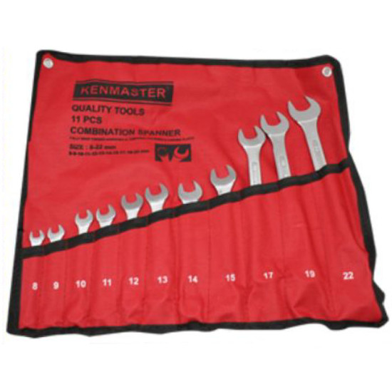 Kenmaster Kunci Ring Pas 11 Pcs 8-22mm Combination Spanner Set