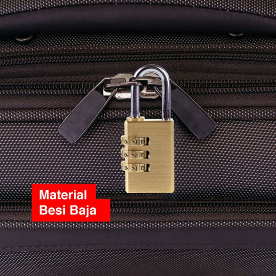 Kenmaster Gembok Kombinasi 3 Nomor Digit Angka Travel Loker