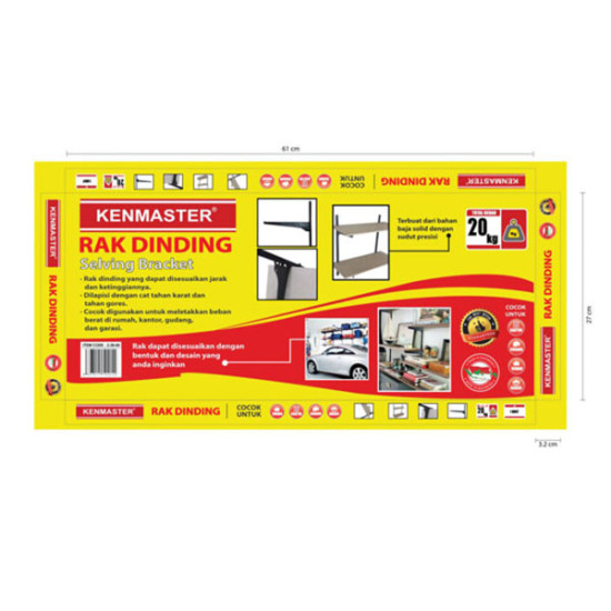 Kenmaster Rak Dinding 2 Susun Besi Ambalan Tembok - Selving Bracket