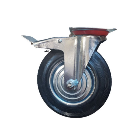 Notra Roda Karet 8 Inch Hidup Rem 20 cm