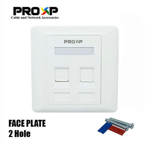 PROXP Face Plate 2 Port Panel 2 Hole Support RJ45 RJ11 FP201
