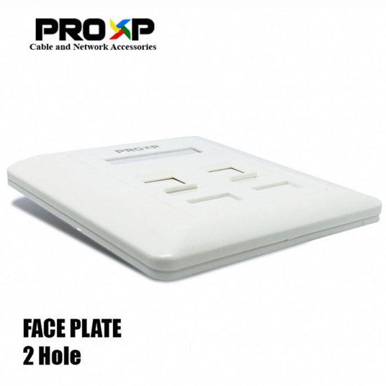 PROXP Face Plate 2 Port Panel 2 Hole Support RJ45 RJ11 FP201