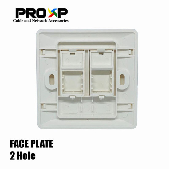 PROXP Face Plate 2 Port Panel 2 Hole Support RJ45 RJ11 FP201