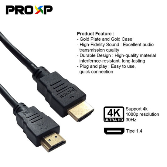 ProXP Kabel HDMI Cable Male to Male 1.4 4K 1080P Ultra HD 30Hz
