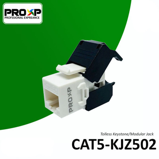 PROXP Tolles Keystone Modular Jack UTP Cat5e RJ45 Black Gold Plated
