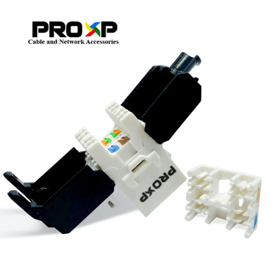 PROXP Tolles Keystone Modular Jack UTP Cat5e RJ45 Black Gold Plated