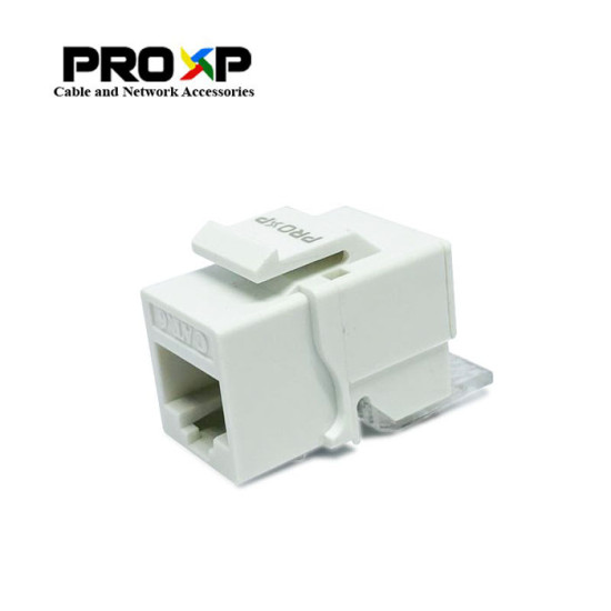 PROXP Tolles Keystone Modular Jack UTP Cat5e RJ45 White Gold Plated