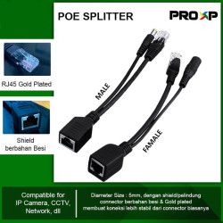 PROXP POE Splitter Injector RJ45 Male Female CCTV With Shield