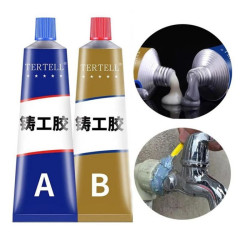 Glue Epoxy AB Lem Perekat Besi Penambal Material Radiator Anti Bocor
