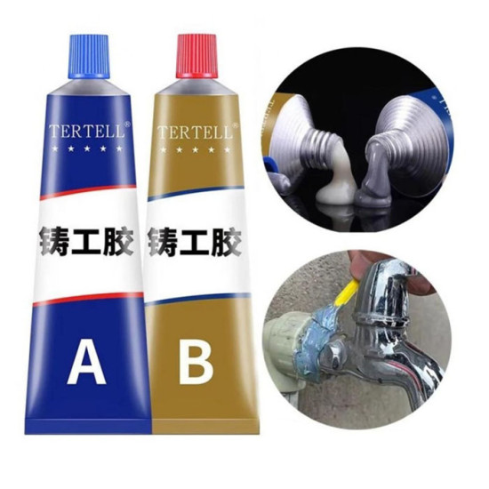 Glue Epoxy AB Lem Perekat Besi Penambal Material Radiator Anti Bocor