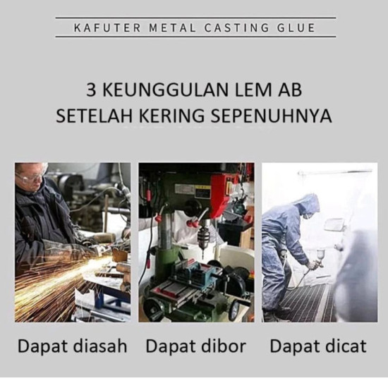Glue Epoxy AB Lem Perekat Besi Penambal Material Radiator Anti Bocor