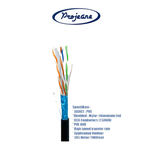 Projeane Cable FTP Cat 6 Network Kabel LAN 4 Pair Outdoor
